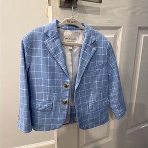Janie and Jack Light Blue Plaid Blazer
